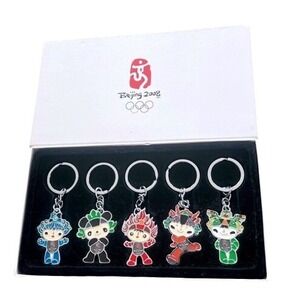 Beijing Olympic Souvenirs Key Ring Set New in Box 2008